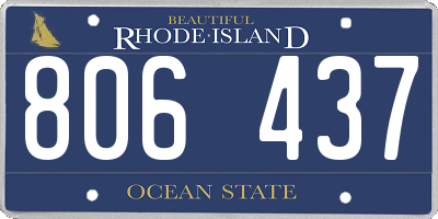 RI license plate 806437