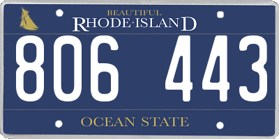 RI license plate 806443