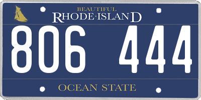 RI license plate 806444