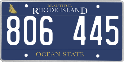 RI license plate 806445