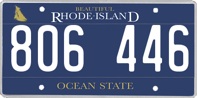 RI license plate 806446