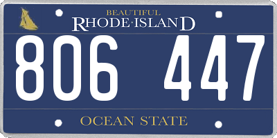 RI license plate 806447