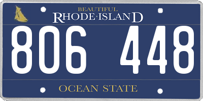 RI license plate 806448