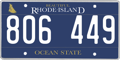RI license plate 806449