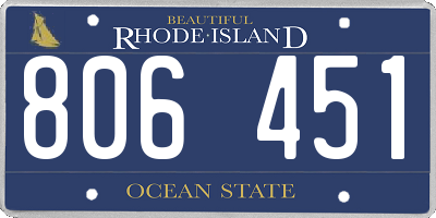 RI license plate 806451