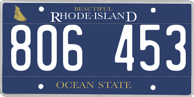 RI license plate 806453
