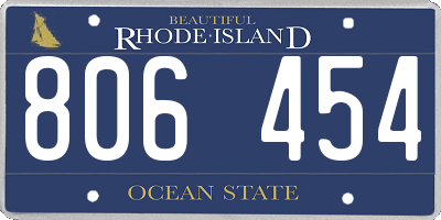 RI license plate 806454