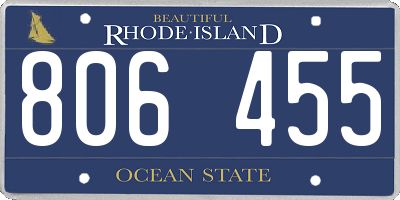 RI license plate 806455