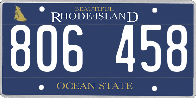 RI license plate 806458