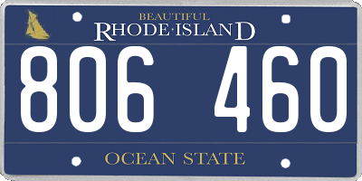 RI license plate 806460