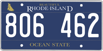 RI license plate 806462