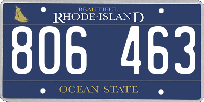 RI license plate 806463