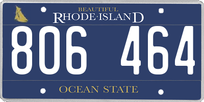 RI license plate 806464