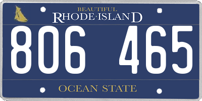RI license plate 806465