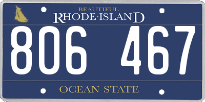 RI license plate 806467
