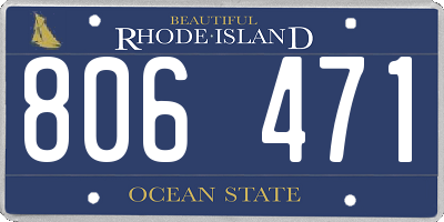 RI license plate 806471