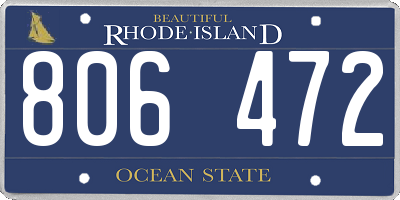 RI license plate 806472