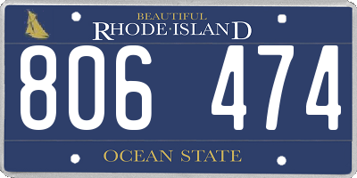 RI license plate 806474