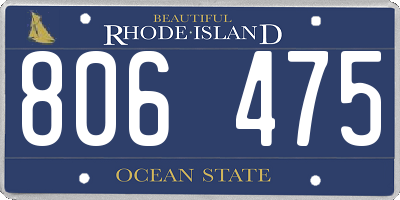 RI license plate 806475