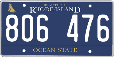 RI license plate 806476