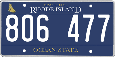 RI license plate 806477