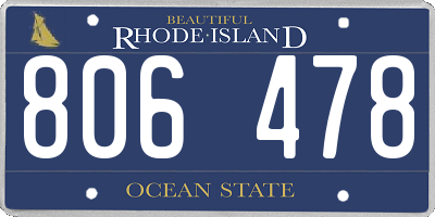 RI license plate 806478