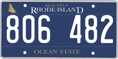 RI license plate 806482