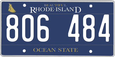 RI license plate 806484