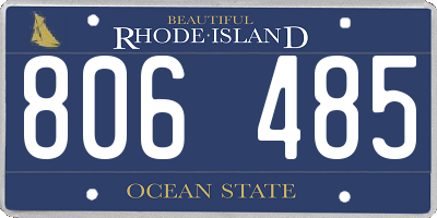 RI license plate 806485