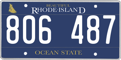 RI license plate 806487
