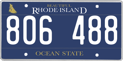 RI license plate 806488
