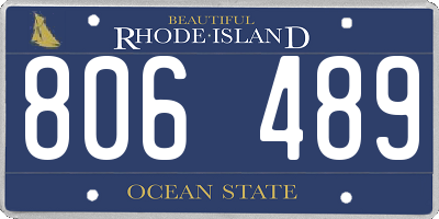 RI license plate 806489