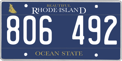 RI license plate 806492