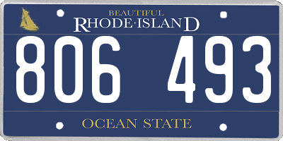 RI license plate 806493
