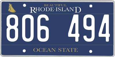 RI license plate 806494