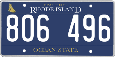 RI license plate 806496
