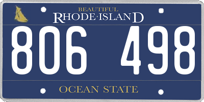 RI license plate 806498