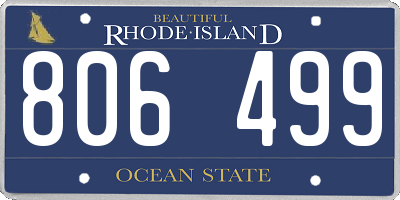 RI license plate 806499