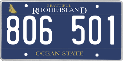 RI license plate 806501