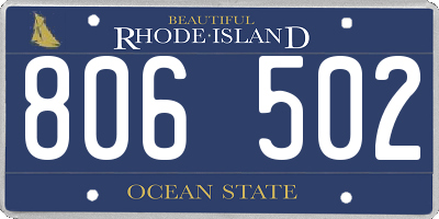 RI license plate 806502
