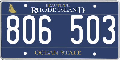 RI license plate 806503