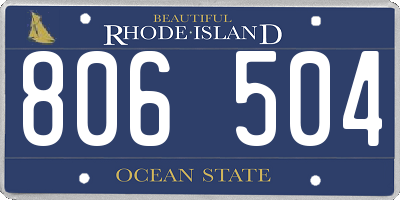 RI license plate 806504