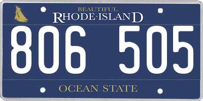 RI license plate 806505