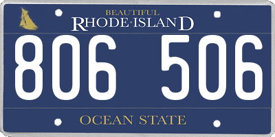 RI license plate 806506