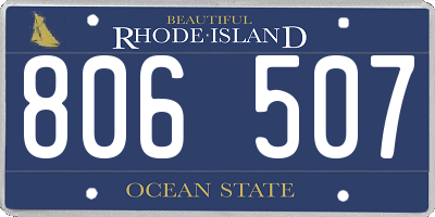 RI license plate 806507