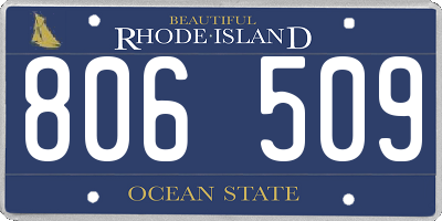 RI license plate 806509
