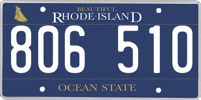 RI license plate 806510
