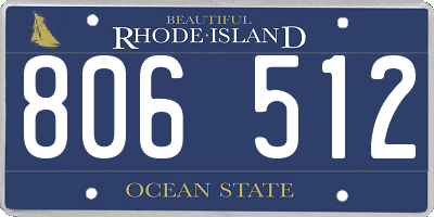 RI license plate 806512