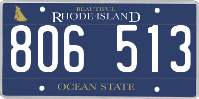 RI license plate 806513