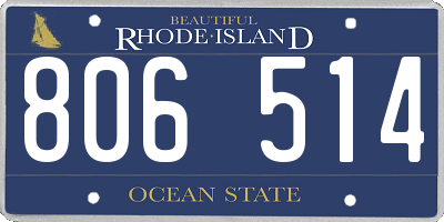 RI license plate 806514